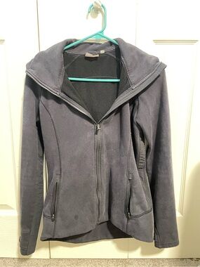 Athleta Charcoal Zip-Up Hooded Jacket